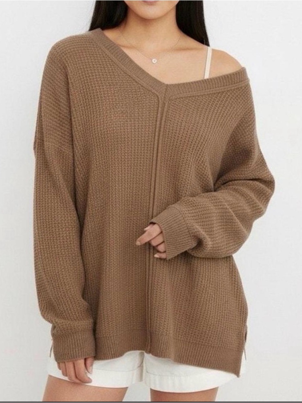 NWOT Aerie Wonder Textured V-Neck Sweatshirt